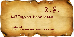 Könyves Henrietta névjegykártya
