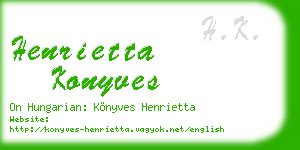 henrietta konyves business card